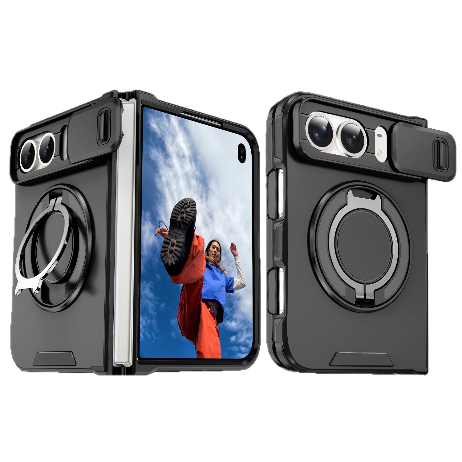 Funda Magnética Antigolpes para iPhone Duo, de PC, con Soporte Plegable image 6