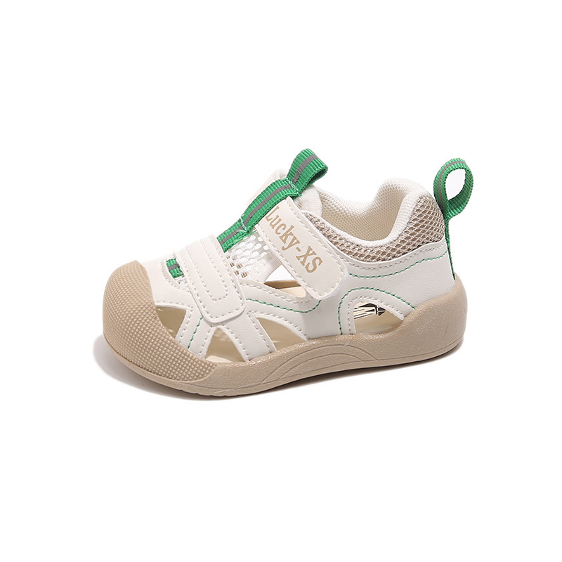 Sandalias de Primeros Pasos para Bebé de Cuero Sintético, Cierre Adhesivo, Antideslizante, Suela Blanda, para Verano y Playa image 6