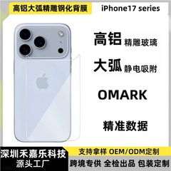 适用iPhone17Promax钢化背膜钢化膜IP17Air高铝大弧精雕玻璃贴膜