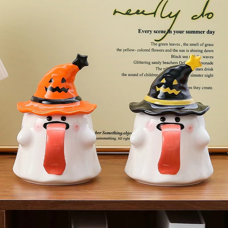 Regalos de cumpleaños fantasmas extraños tazas de cerámica con tapa tazas de regalo tazas de regalo de Halloween tazas de regalo