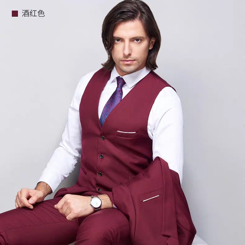 Comercio exterior chaleco chaleco para hombres estilo coreano delgado chaleco de una sola pieza de negocios ocio primavera y otoño vestido de padrino profesional