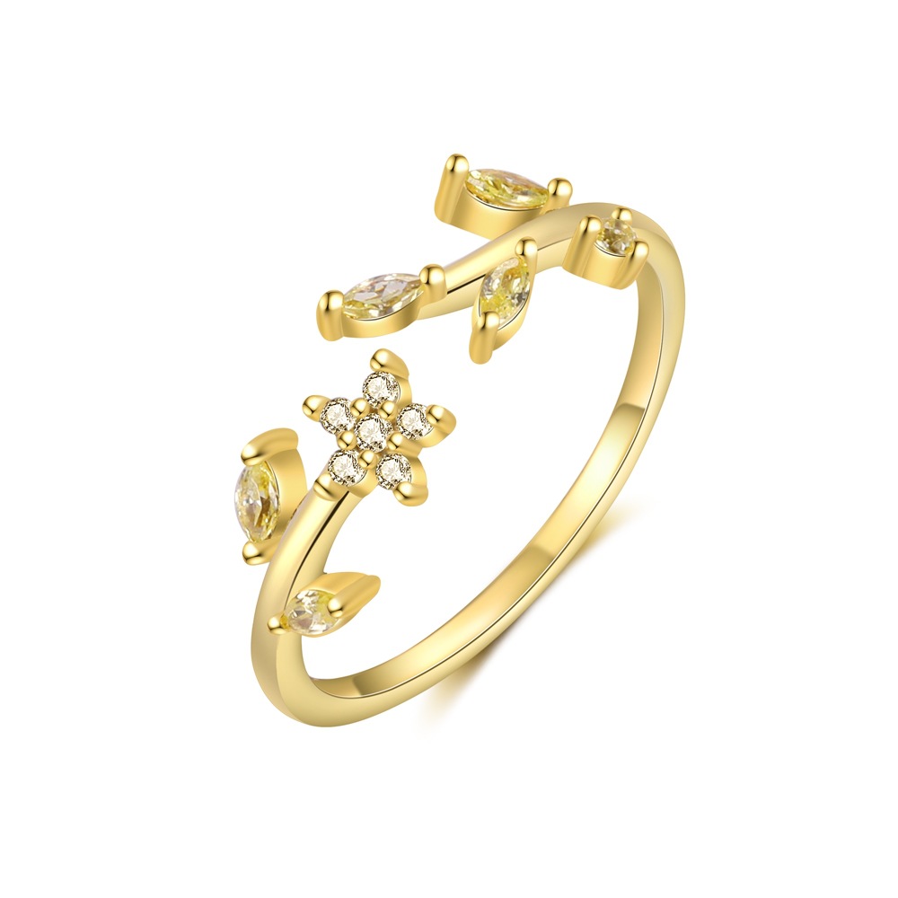 Women's Gender 1 Piece 925 Sterling Silver Colorful Flower Zircon Electroplated Rings