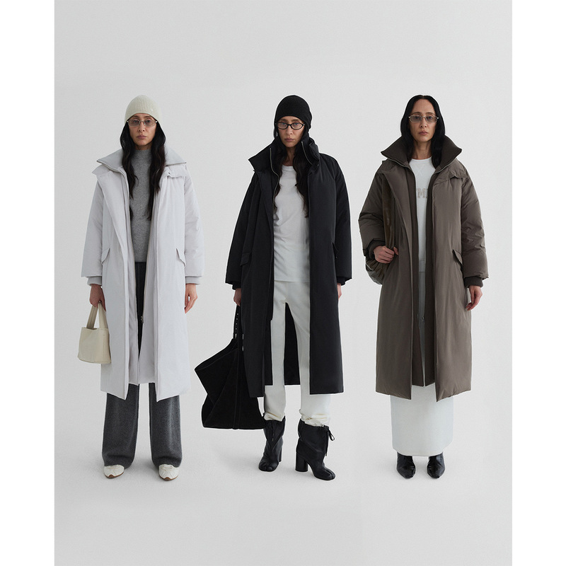 Non-Returnable, Non-Exchangeable, Faux Two-Piece Long down Jacket for Women, New Winter Style, 90% White Duck Down, Stand Collar, Windproof Casual Coat