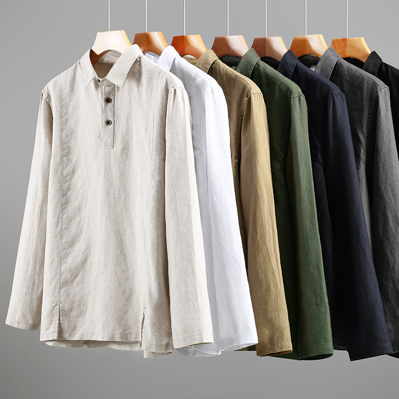 Trousers, shirt, thin long-sleeve, Chinese style, loose fit, city style 2