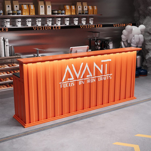 Industrial Style Gym Hotel Bar Table Cashier Barbecue Restaurant Catering Front Desk Container Reception Cabinet Corner