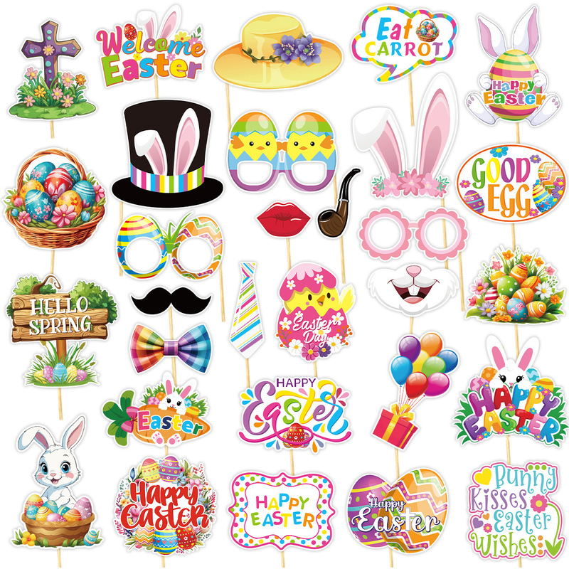 Easter Party Decoration Funny Photo Props Easter Day Theme Party Photo Props