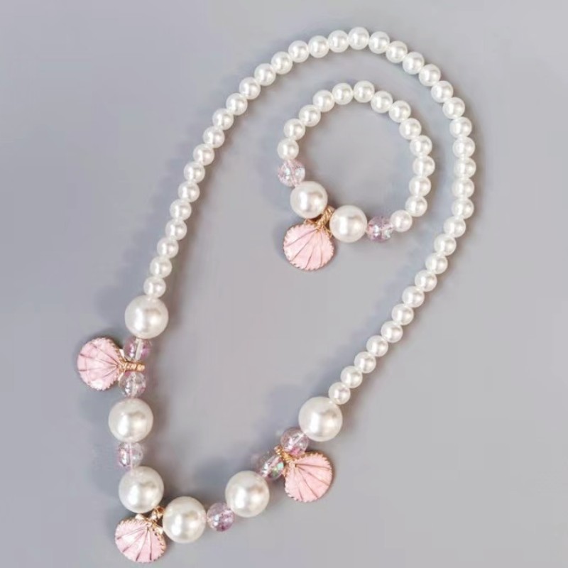 Süß Hülse Legierung Perlen Mädchen Halskette display picture 3