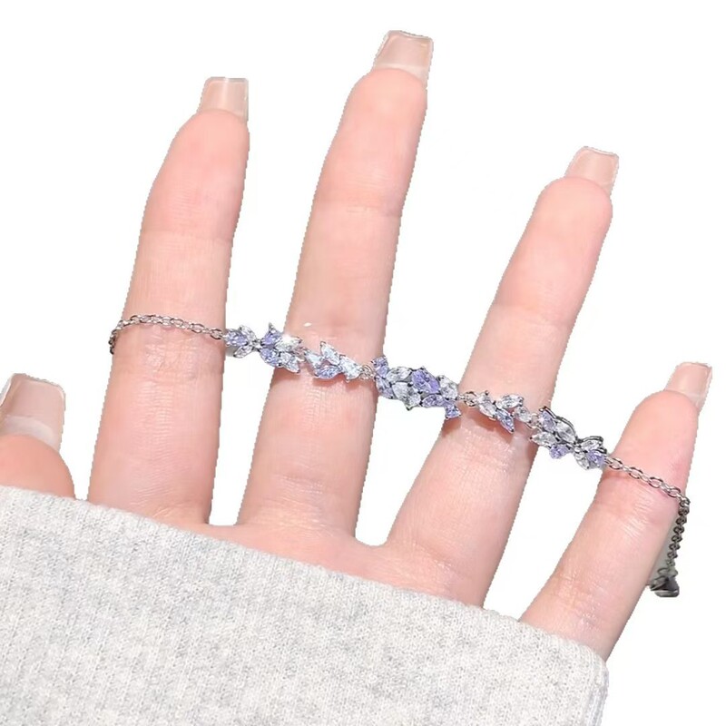 Wisteria Flower Bracelet for Women Ins Niche Design Adjustable Accessible Luxury Exquisite High-End Gift for Girlfriend's Birthday and Chinese Valentine's Day Wisteria Flower Bracelet for Women Ins Niche Design Adjustable Accessible Luxury Exquisite High-End Gift for Girlfriend's Birthday and Chinese Valentine's Day