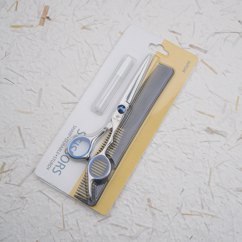 6 인치 블루 스크류 플랫 전단 물집 종이 카드 [케어 오일 빗 부착]