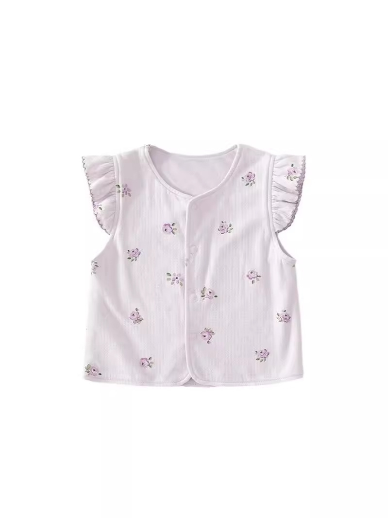 Chaleco de bebé de invierno de doble capa de algodón para niñas, chaleco de bebé para proteger el abdomen y los hombros.
