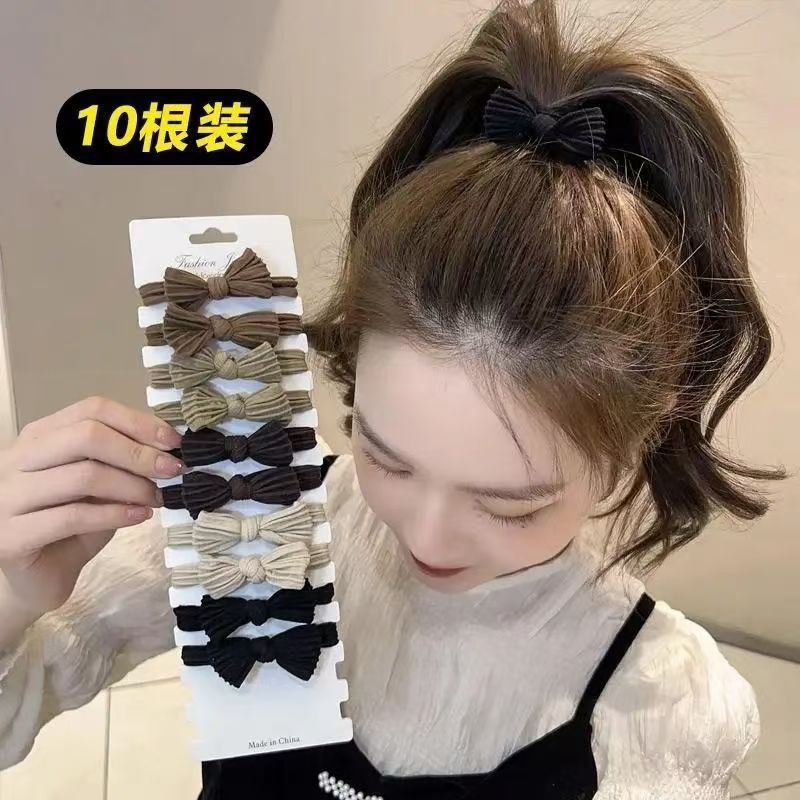 High-Quality Bow Hair Tie, Simple and Highly Elastic, Versatile Hair Rope, Thickened Rubber Band for Bun Hairstyles, Ponytail Hair Accessory
