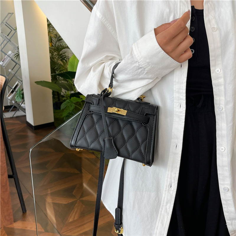 Bolsos transfronterizos para mujer 2024 nuevo bolso de hombro de todo fósforo de moda de nicho bolso de mensajero de color de contraste de rombo de textura de alta calidad