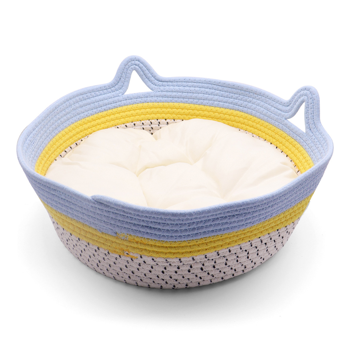 Cama tejida para gatos Four Seasons Cama universal para mascotas Algodón y lino Desmontable y lavable Cama para gatos Almohadilla para dormir Cama para perros Nido fresco de verano