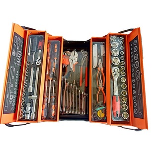 Auto repair tool comprehensive toolbox 85-piece set of three-layer iron box 72-tooth quick wrench big fly small fly combination sleeve