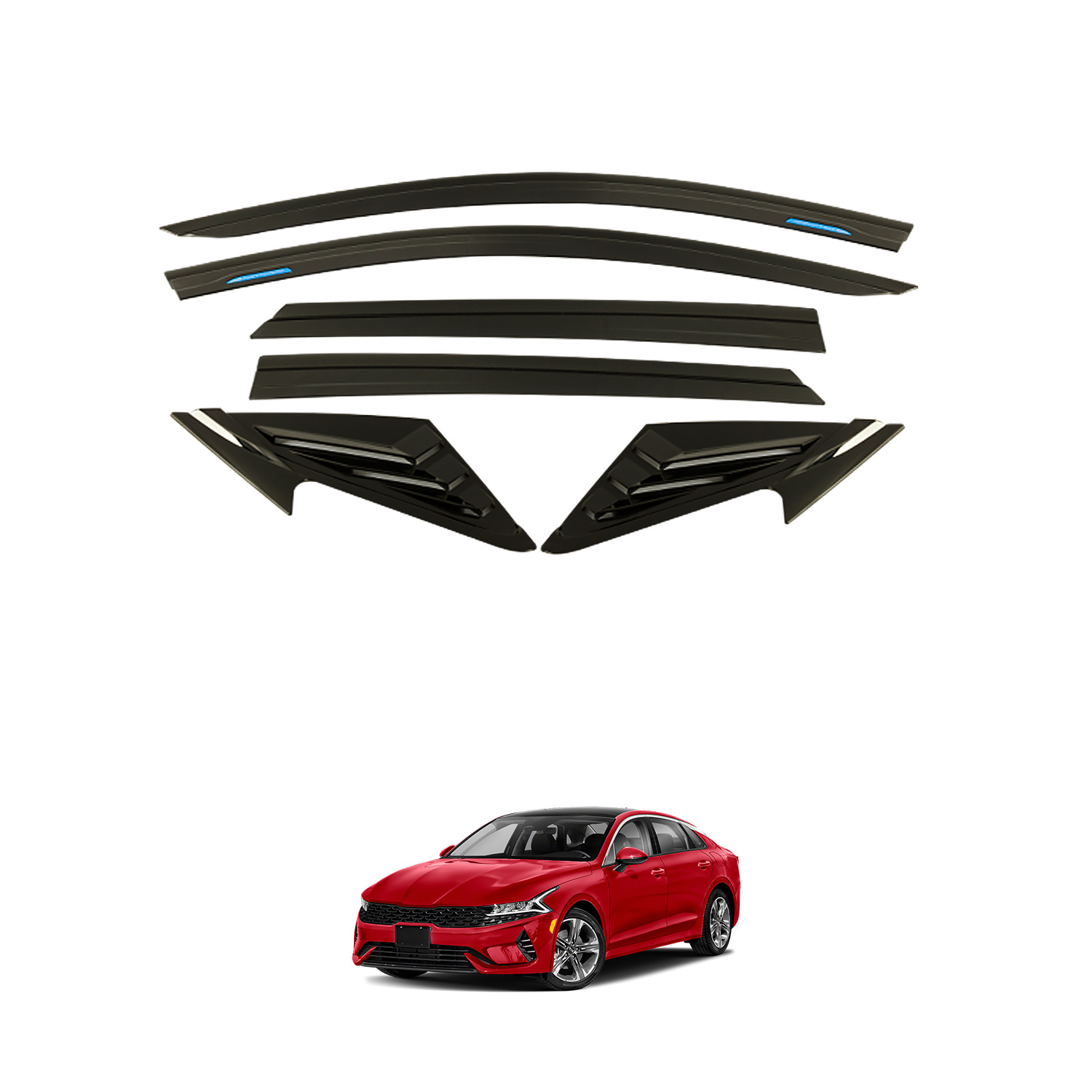 TXR es adecuado para Kia Sunny Bloque de lluvia Kaiku Ventana de automóvil Yumei K5 Window Visors protector de lluvia especial