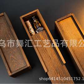 跨境松木雕刻雪茄收纳盒 伴郎专属个性化