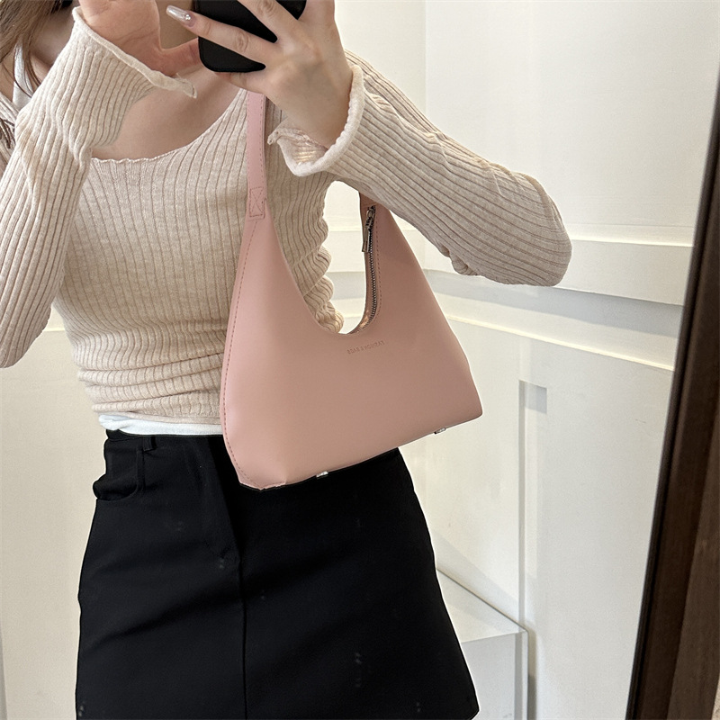 Color sólido bolso de textura simple 2023 otoño e invierno nuevo todo partido hombro bolsa de las axilas bolso de las mujeres para las mujeres