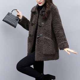 2023年韩版新款年轻款时尚气质派克服女装大衣外套羊羔毛外套女潮