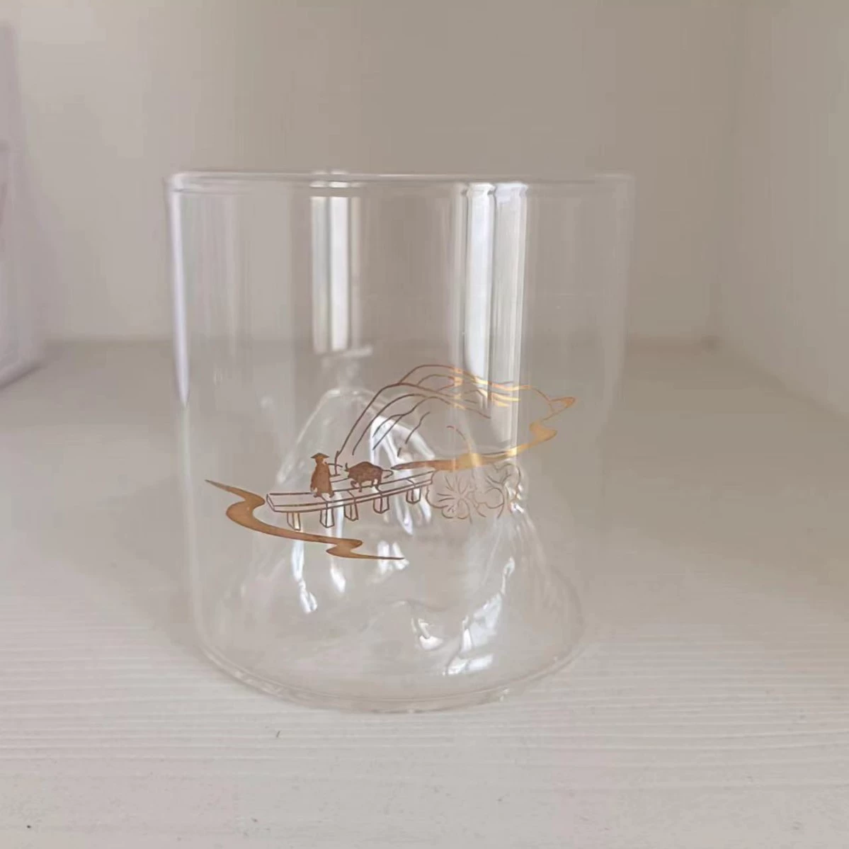 Painted summer rainbow water glass