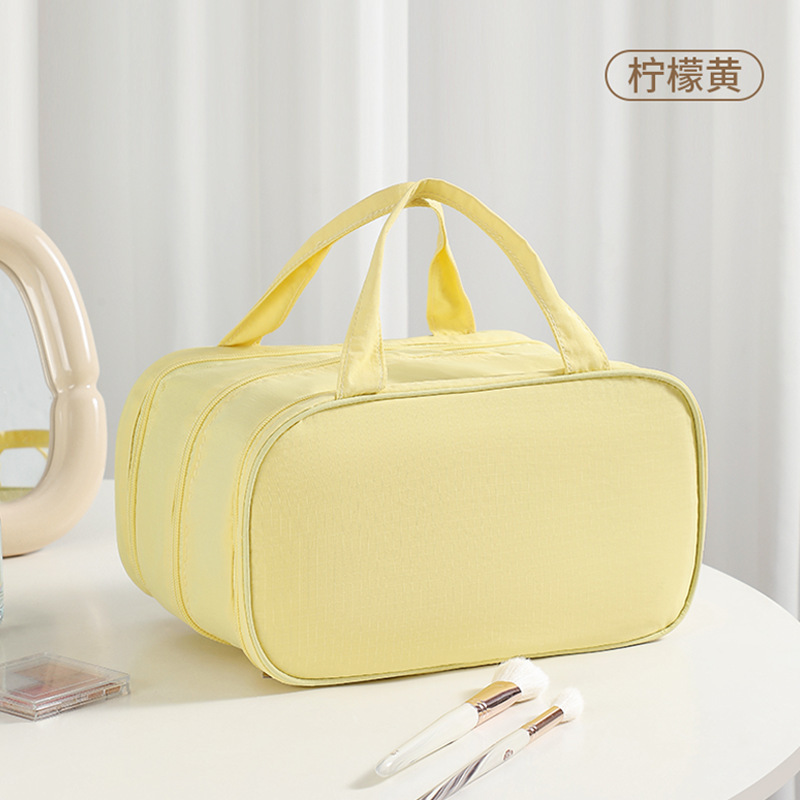 2025新款化妆包女大容量双手提三层分区化妆品收纳包轻奢防水包|undefined