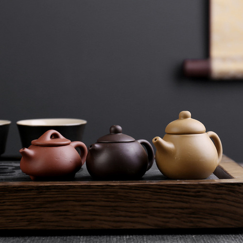 Mini Zisha Teapot Set, Small Finger Tip Teapot, Can Be Nurtured, Yixing Tea Ware Tea Pet Ornament, Small Ceramic Chinese Fortune Bringer