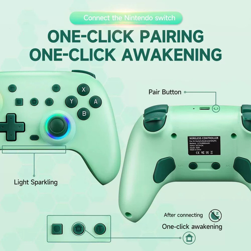 SwitchプログラマブルゲームハンドルRGB照明振動付き六軸steam bluetoothゲームハンドル|undefined