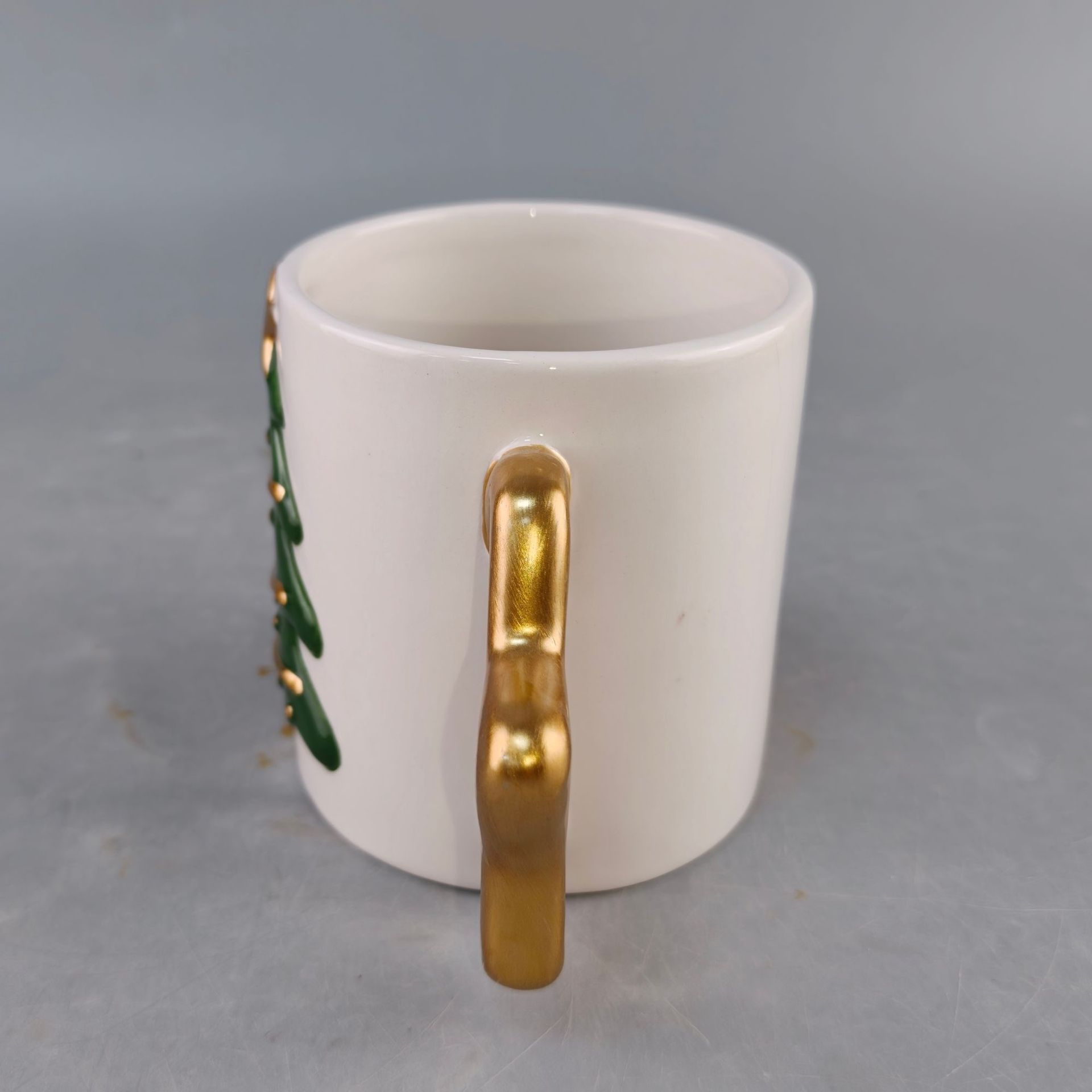 Tazas de cerámica en relieve de árbol de Navidad de alto valor de visualización, regalos creativos, regalos para parejas, tazas de agua de cerámica
