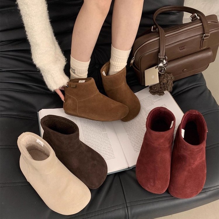 Botas de cacho de veludo retro Bocken de cacho