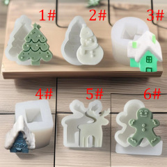 クリスマスヘラジカジンジャーブレッドマンクリスマスツリー雪だるま木造住宅形状アロマキャンドル作りシリコーン型
