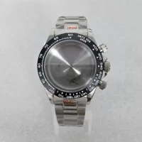Аксессуары для часов Стальной цвет 39MM стальной корпус с черным кольцевым ртом синее стекло подходит только для VK63 кварцевый механизм
