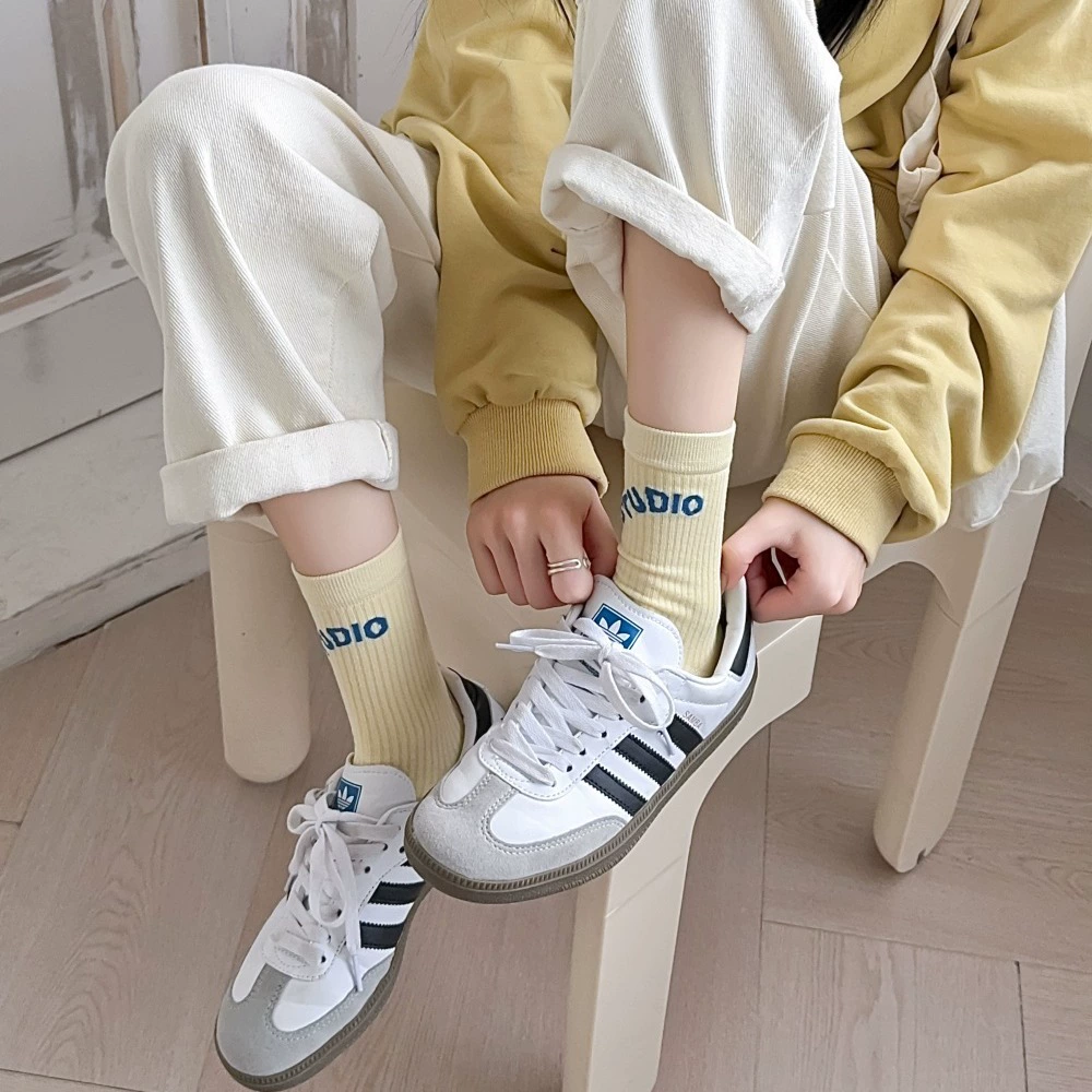 Т socks (Trend) японский стиль, пряжи комбо хлопок средней длины, универсальный размер