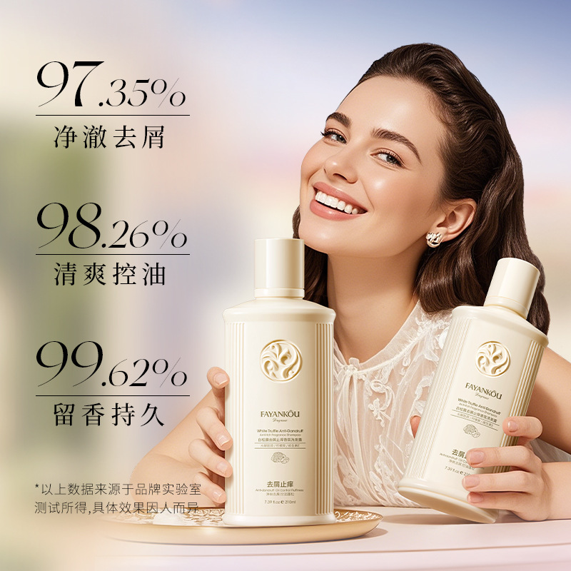 Champú Perfumado Anticaspa de Trufa Blanca Control de Grasa, Limpieza Profunda para Cabello
