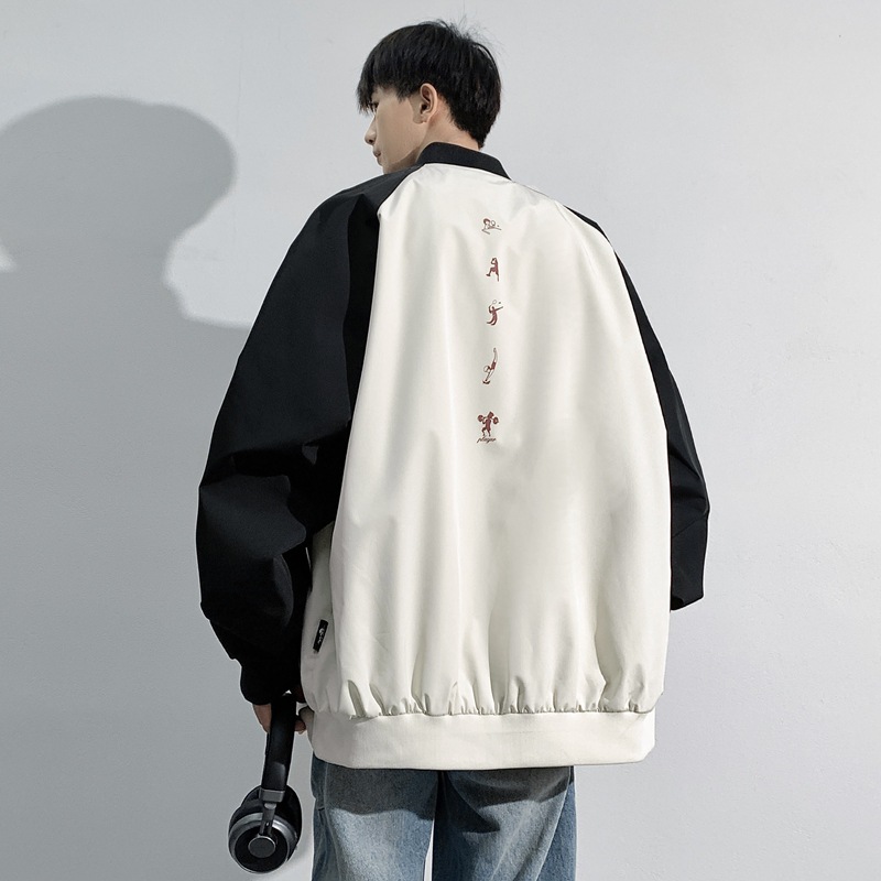 Chaqueta para hombres primavera y otoño estilo coreano de moda casual para hombres simple ropa de cuello vertical ropa de vestir para hombres chaqueta de béisbol a prueba de viento