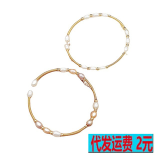 14K Gold Injection Exquisite Freshwater Pearl Bracelet Bracelet Opening Bracelet Handmade Wound Super Color-preserving All-match Bracelet