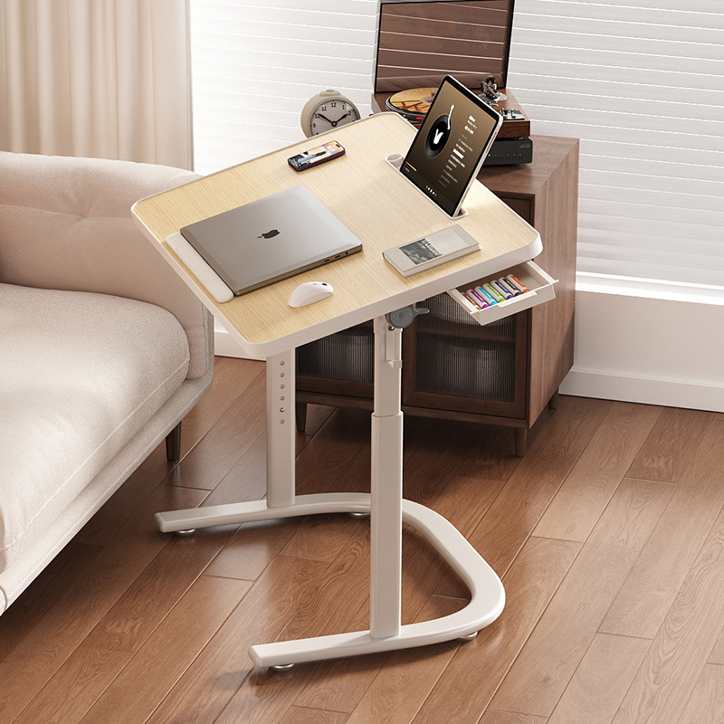 Adjustable height movable bedside table, tiltable study table, home bedroom computer desk, student writing desk, rental study table