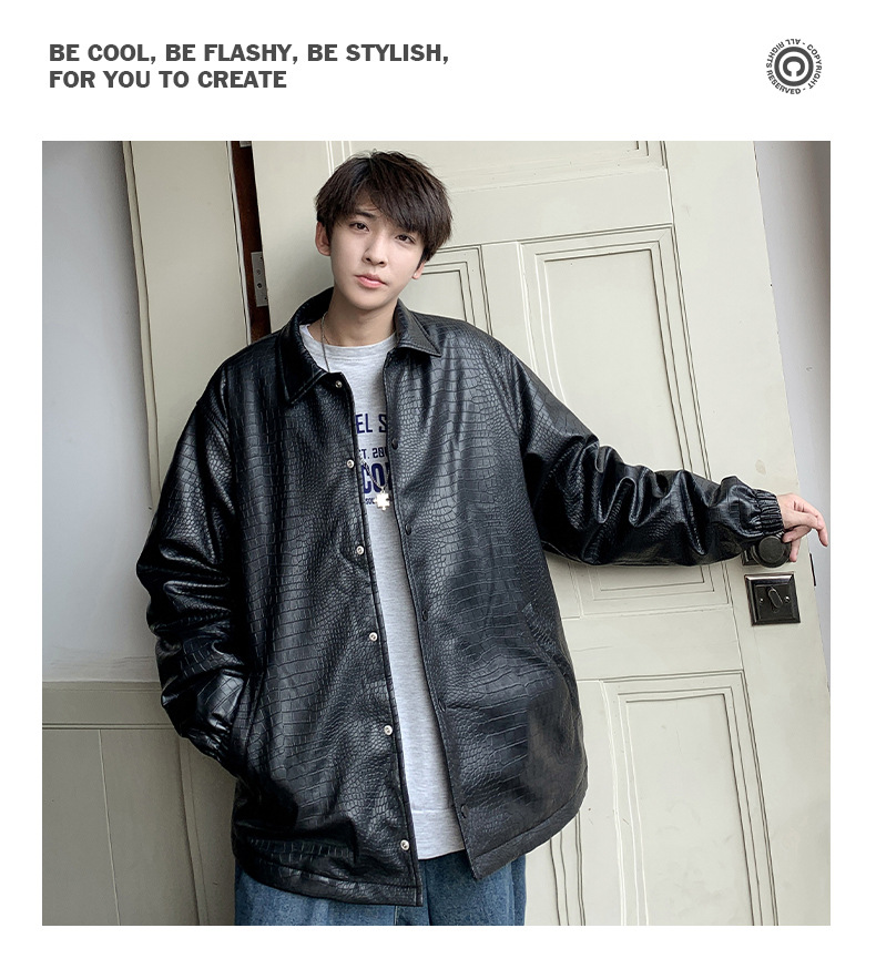 Men's Leather Jacket Stylish Autumn And Winter Coat For Men_voghion.com