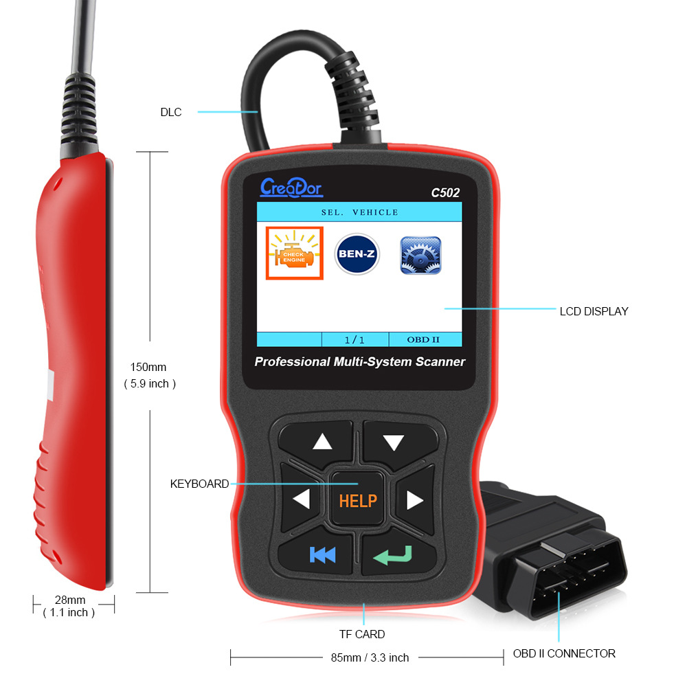 Creator C502 Benz & OBDII/EOBD SCANNER Genuine Automotive Fault Detection and Diagnostic Device