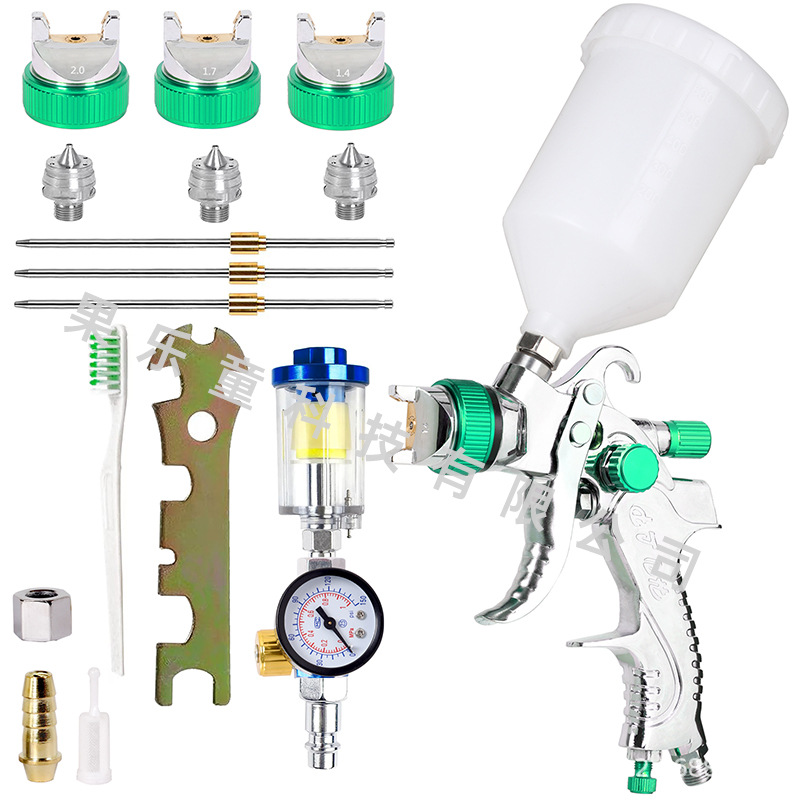 2008 녹색 스프레이 건 직경 1.4/1.7/2.0mm + 압력 조절기 + 유수 분리기