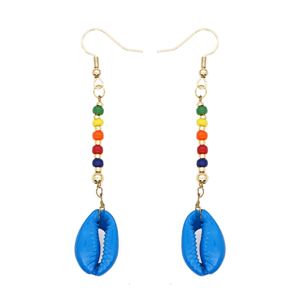 Bohemian Shell Colorful Bead Earrings display picture 15