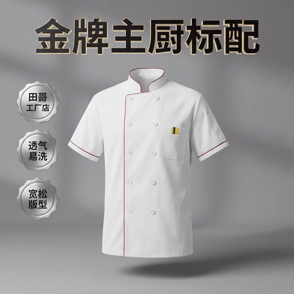 厨师服时尚大气秋冬白色长短袖新品餐厅制工作服男女柔软舒适厂家