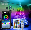 Cross -border dedicated to new LED point control Bluetooth APP fantasy remote control leather threaded strings Christmas tree festive decoration RGB