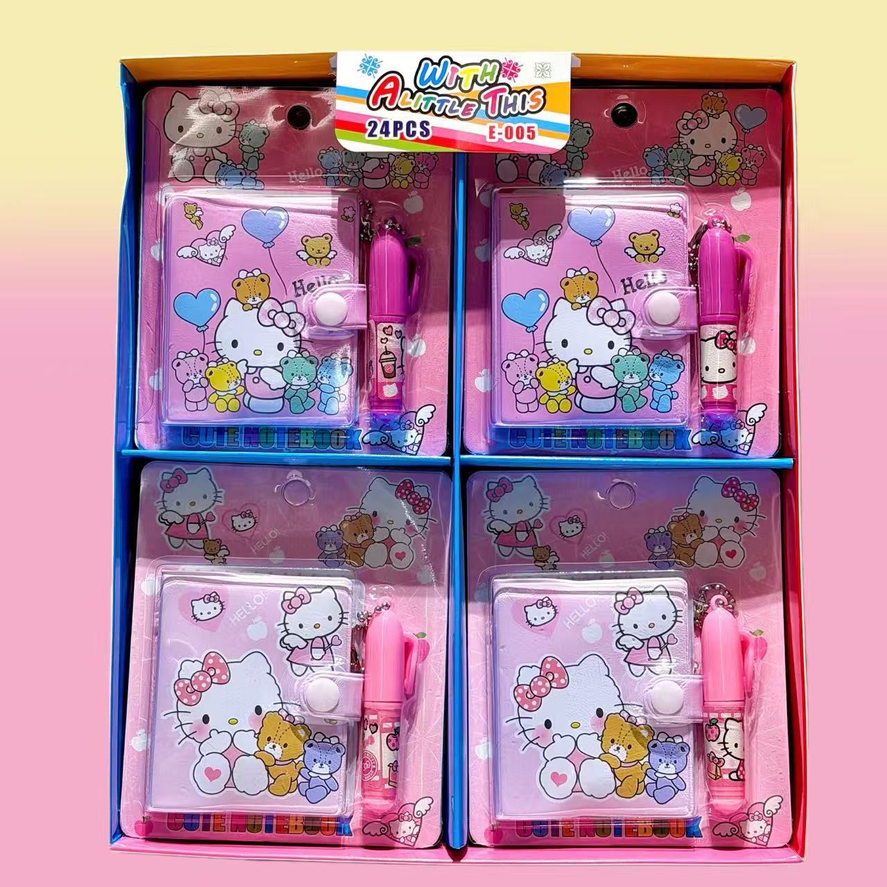 Nuevo grupo de caza de demonios cuaderno de dibujos animados escritorio conjunto de bolígrafo pequeño conjunto de regalo de papelería para estudiantes de primaria