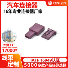 汽车连接器 车用线束接插件连接器 酒红色国产4孔汽车接插件 插头