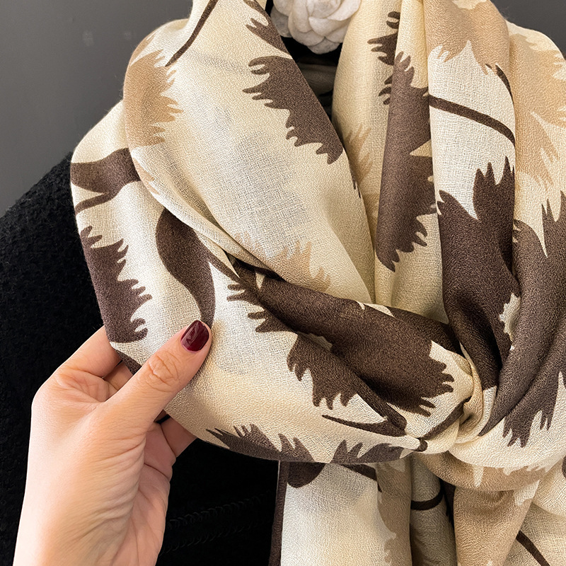 120g Weight Silk Scarf Classification Travel Occasion cotton and linen Material Flower Pattern Summer, Spring Season Women's Gender Printing Design Elegant, Sweet Style Women's Elegant Sweet Flower Cotton And Linen Printing Silk Scarf 7