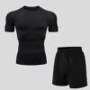 ㊶㉟㊁↬◓↬1 Pure black short-sleeved two-piece set↫◓↫