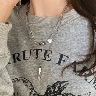Cold Style Niche Double Layer Stacked Necklace for Women Instagram Style Distinctive Sweater Chain Accessories for Autumn and Winter 2024 All-match Sweater Chain