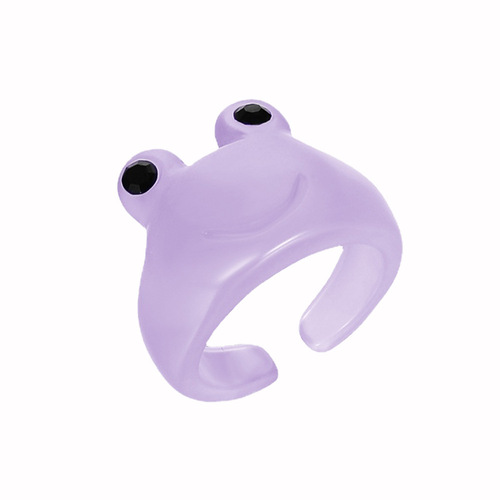 European and American cross-border new personalized cartoon frog ring, fashionable and cute frog resin ring, index finger knuckle ring