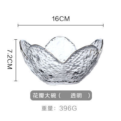 フルーツボウル日本式ガラスサラダボウル金辺かわいいシングルデザートボウル家庭用小皿ハンマー桜花びらボウル|undefined