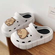 厚底增高沙滩凉鞋包头洞洞鞋女款2025新款夏季外穿防滑防臭拖鞋女