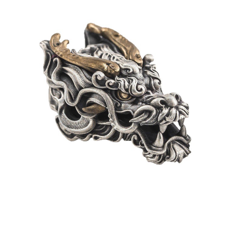 Large Dragon-Themed Accessory | Original Chinese-Style Decorative Accessory DIY Bead Spacer Jewelry Dragon Head Three-Way Connector